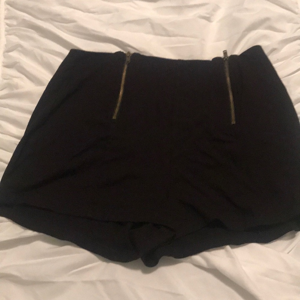 High waist cotton shorts